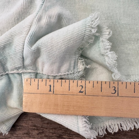 Victoria's Secret Boyfriend Short Corduroy Lace Up Blue Acid Wash Size 8 - Picture 6 of 13